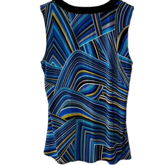 Raffaella Studios Fun Geometric Print Sleeveless Top  L EUC - Picture 4 of 5